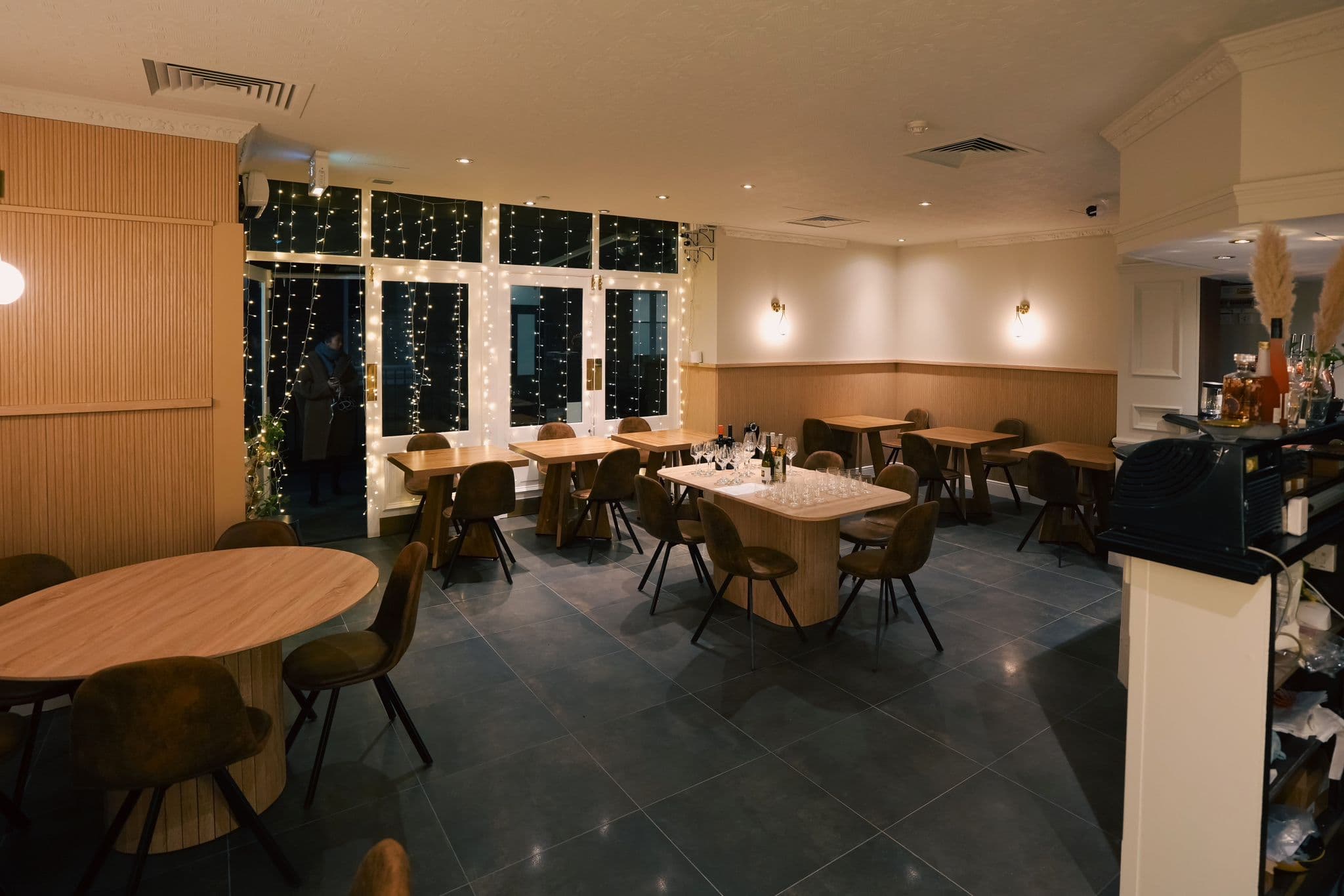 The Azuki Room dining room with the sushi bar in view